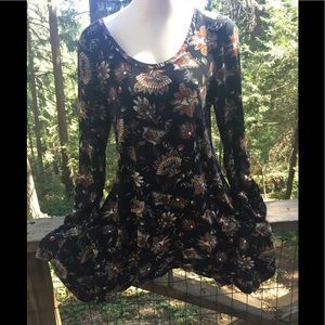 Grace Elements floral paisley print tunic rayon mini print flowy mini dr…